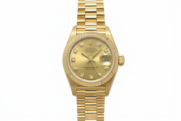 Rolex Lady-Datejust 69178G N Serial 18K Yellow Gold 10P Diamond Champagne Dial Automatic