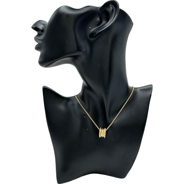 ブルガリ BVLGARI ビーゼロワンロックネックレス ゴールド AU750 ダイヤモンド ジュエリー 中古