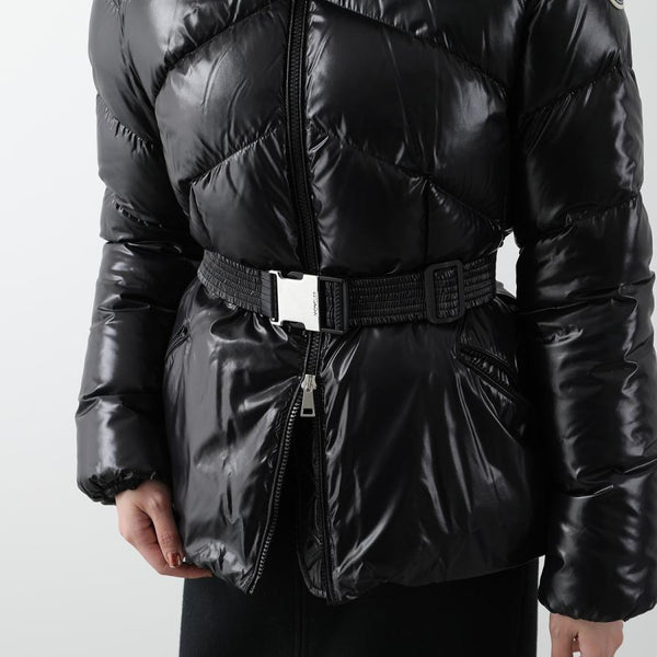 MONCLER モンクレール ダウンジャケット LAITUE レチュ 1A00101 68950 レディース ファー フード付き ベルト付き アイコンパッチ 999 1A0010168950999