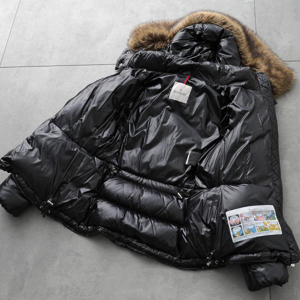 MONCLER モンクレール ダウンジャケット LAITUE レチュ 1A00101 68950 レディース ファー フード付き ベルト付き アイコンパッチ 999 1A0010168950999