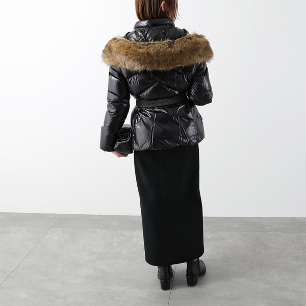 MONCLER モンクレール ダウンジャケット LAITUE レチュ 1A00101 68950 レディース ファー フード付き ベルト付き アイコンパッチ 999 1A0010168950999