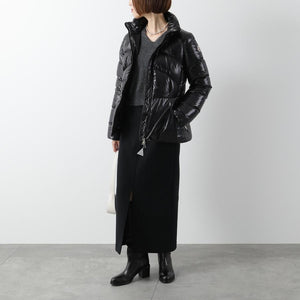 MONCLER モンクレール ダウンジャケット LAITUE レチュ 1A00101 68950 レディース ファー フード付き ベルト付き アイコンパッチ 999 1A0010168950999