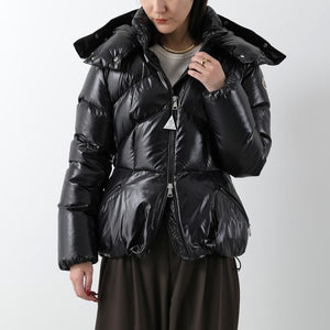 MONCLER モンクレール ダウンジャケット LAITUE レチュ 1A00101 68950 レディース ファー フード付き ベルト付き アイコンパッチ 999 1A0010168950999