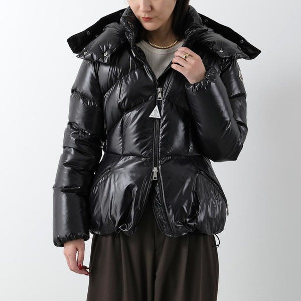 MONCLER モンクレール ダウンジャケット LAITUE レチュ 1A00101 68950 レディース ファー フード付き ベルト付き アイコンパッチ 999 1A0010168950999
