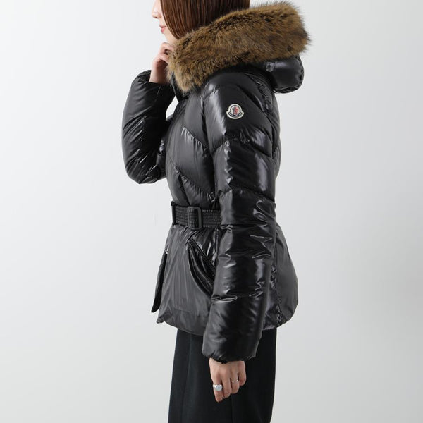 MONCLER モンクレール ダウンジャケット LAITUE レチュ 1A00101 68950 レディース ファー フード付き ベルト付き アイコンパッチ 999 1A0010168950999